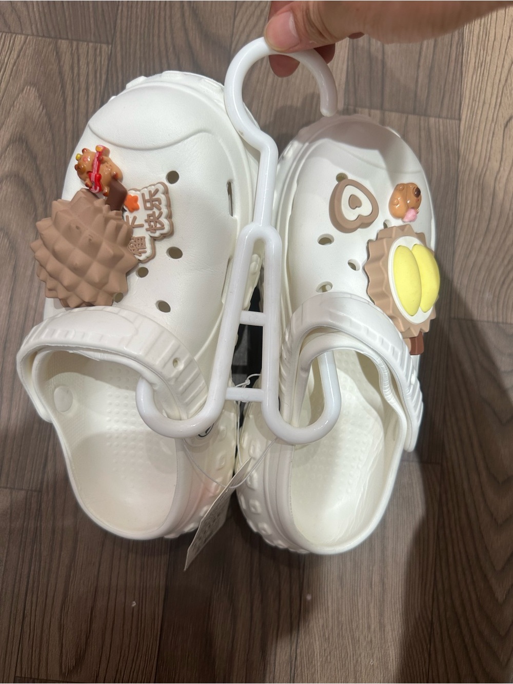 Kids White Clog Shoes with Fun Charms